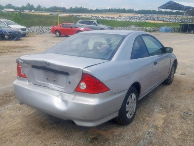 1HGEM22144L078637 - 2004 HONDA CIVIC DX V SILVER photo 4