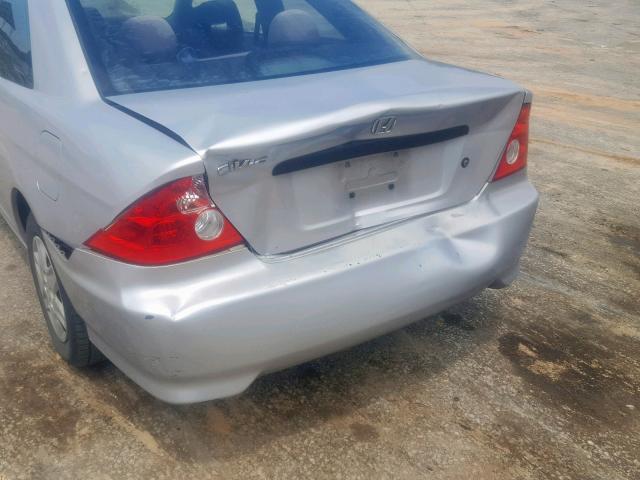 1HGEM22144L078637 - 2004 HONDA CIVIC DX V SILVER photo 9