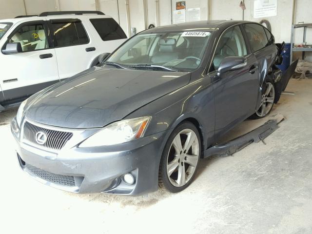 JTHBF5C26B5129785 - 2011 LEXUS IS 250 GRAY photo 2