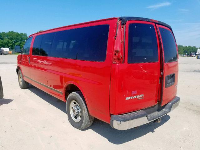 1GJHG39K691112077 - 2009 GMC SAVANA G35 RED photo 3