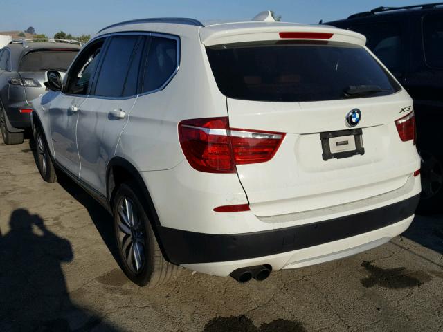 5UXWX9C57D0D04354 - 2013 BMW X3 XDRIVE2 WHITE photo 3