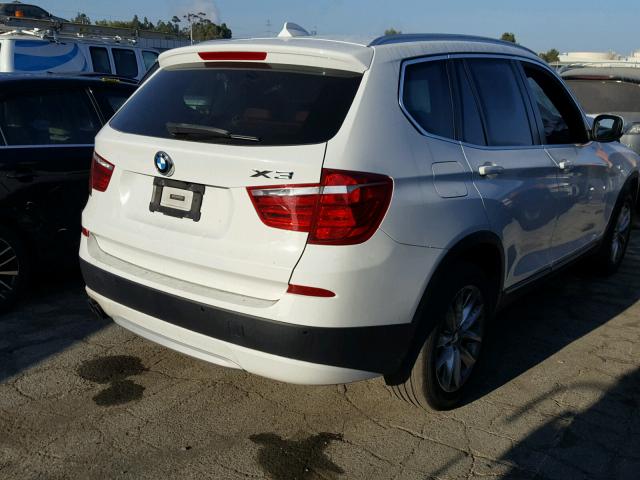 5UXWX9C57D0D04354 - 2013 BMW X3 XDRIVE2 WHITE photo 4