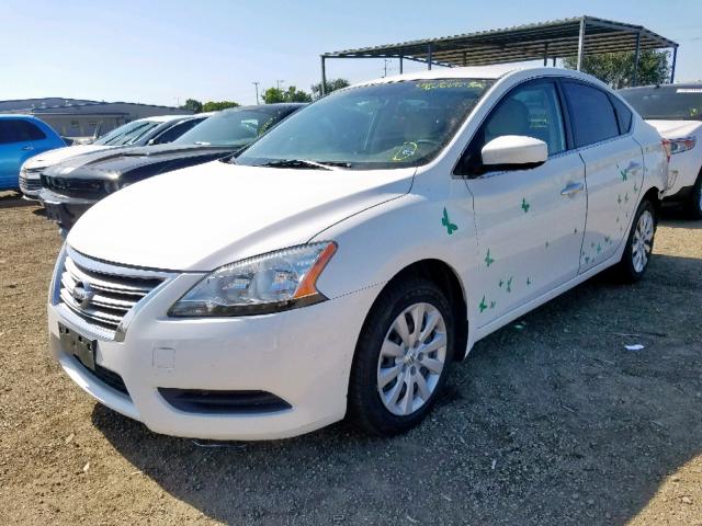 3N1AB7AP1FY234717 - 2015 NISSAN SENTRA S WHITE photo 2