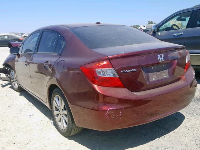19XFB2F94CE337529 - 2012 HONDA CIVIC EXL Bordo foto 3