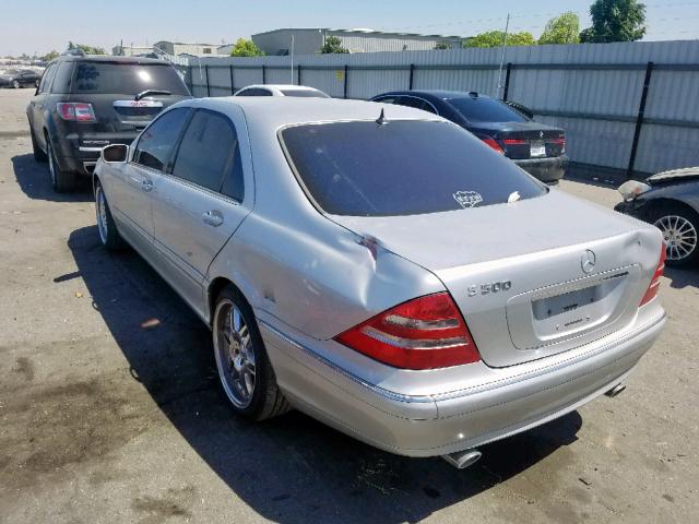 WDBNG75J02A225400 - 2002 MERCEDES-BENZ S 500 SILVER photo 3