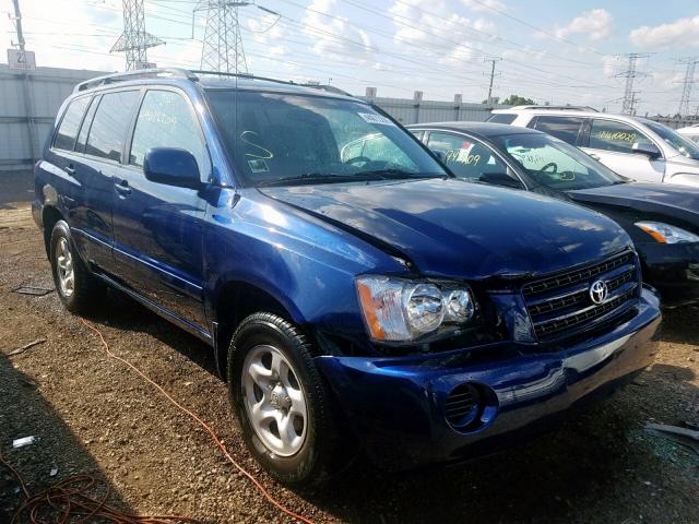 JTEGD21A430068811 - 2003 TOYOTA HIGHLANDER BLUE photo 1