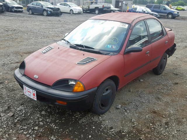 2C1MR5293S6742562 - 1995 GEO METRO BASE RED photo 2