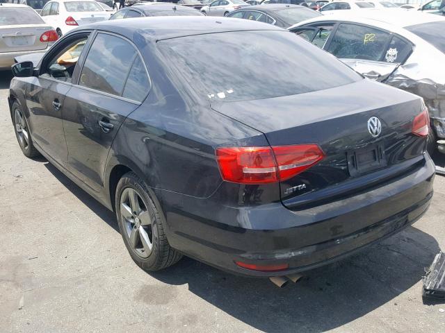 3VW2K7AJ1FM354051 - 2015 VOLKSWAGEN JETTA BASE BLACK photo 3