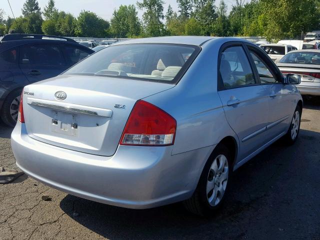 KNAFE121885524208 - 2008 KIA SPECTRA EX BLUE photo 4