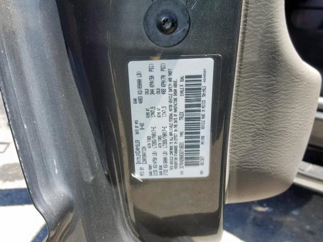 3D7KA28683G716631 - 2003 DODGE RAM 2500 S Մոխրագույն լուսանկար 10