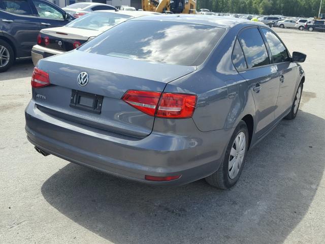 3VW2K7AJ3FM273276 - 2015 VOLKSWAGEN JETTA BASE GRAY photo 4