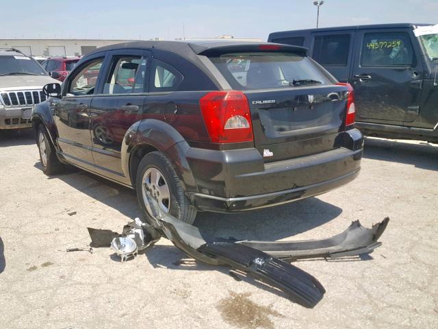 1B3HB28B47D235262 - 2007 DODGE CALIBER BLACK photo 3