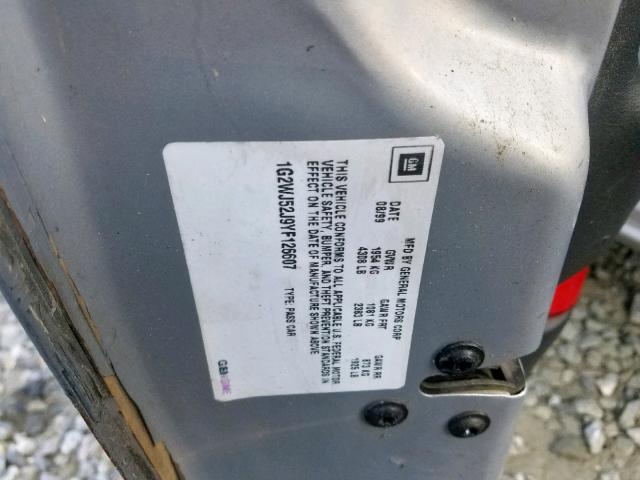 1G2WJ52J9YF126607 - 2000 PONTIAC GRAND PRIX GRAY photo 10