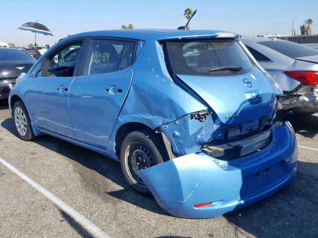 1N4AZ0CP8EC339698 - 2014 NISSAN LEAF S BLUE photo 3