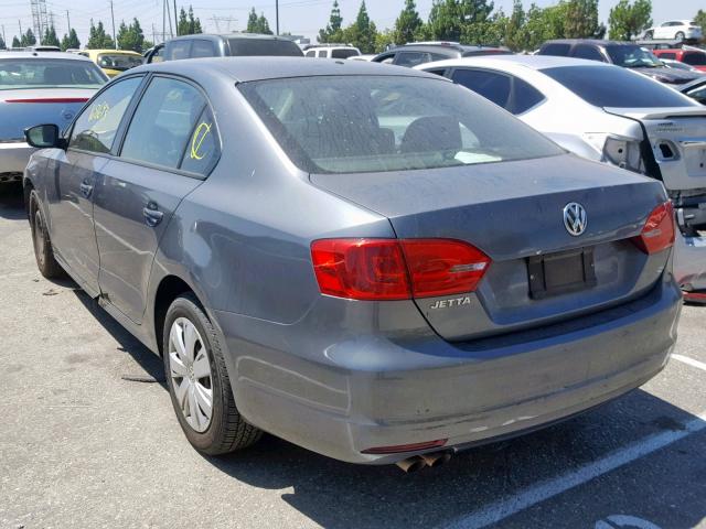3VW2K7AJ5BM117511 - 2011 VOLKSWAGEN JETTA BASE 灰色 照片 3