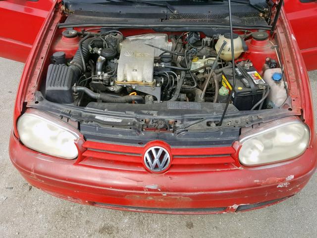 3VWDB61E9XM809929 - 1999 VOLKSWAGEN CABRIO GLS RED photo 7