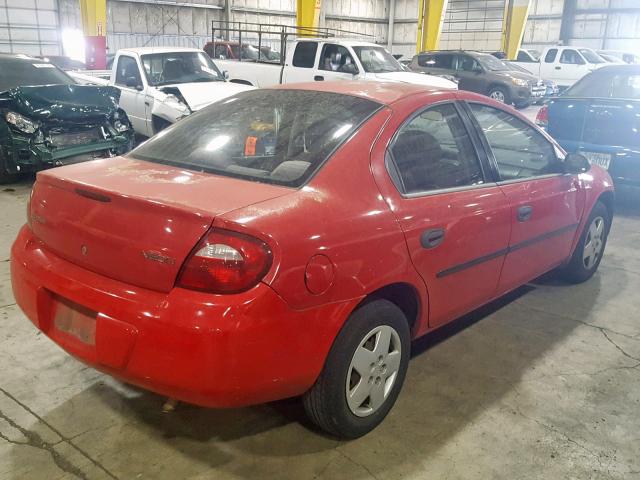 1B3ES26C55D207644 - 2005 DODGE NEON BASE RED photo 4