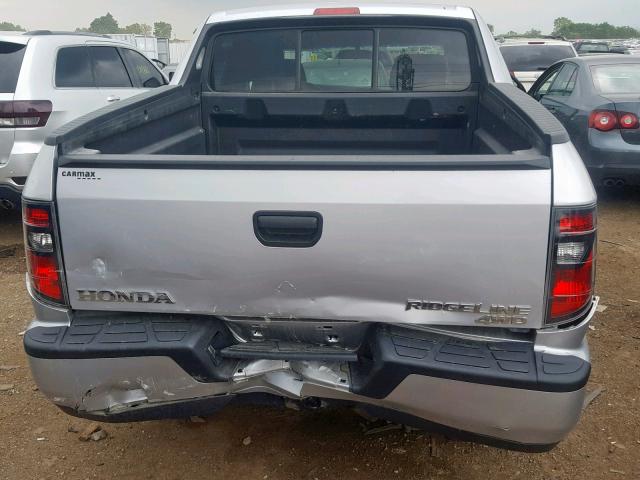 5FPYK1F71CB001727 - 2012 HONDA RIDGELINE SILVER photo 9