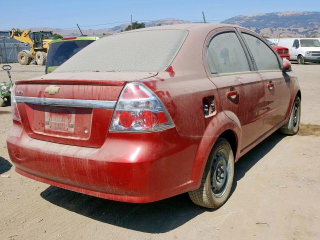 KL1TD5DE1AB125879 - 2010 CHEVROLET AVEO LS BURGUNDY photo 4