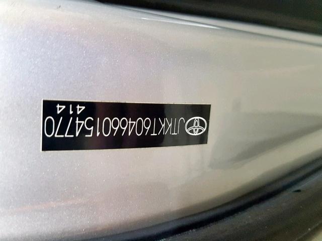 JTKKT604660154770 - 2006 TOYOTA SCION XA SILVER photo 10