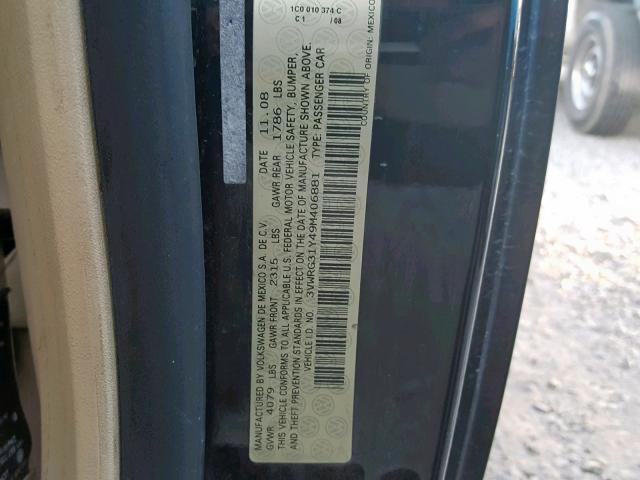 3VWRG31Y49M406881 - 2009 VOLKSWAGEN NEW BEETLE Schwarz Foto 10