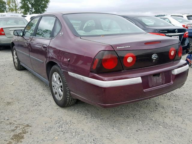 2G1WF52E649284835 - 2004 CHEVROLET IMPALA RED photo 3