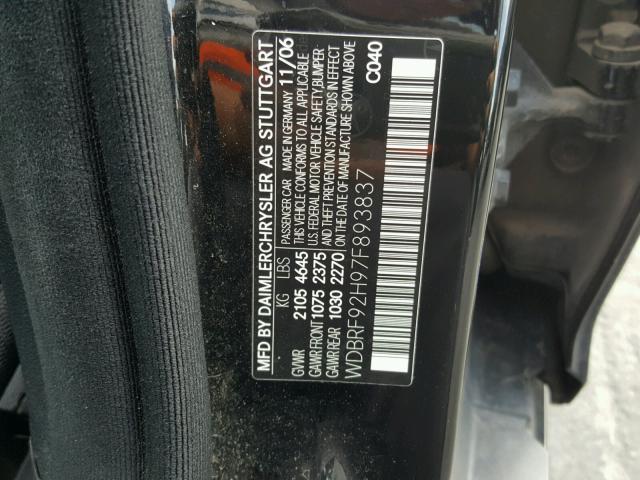 WDBRF92H97F893837 - 2007 MERCEDES-BENZ C 280 4MAT BLACK photo 10