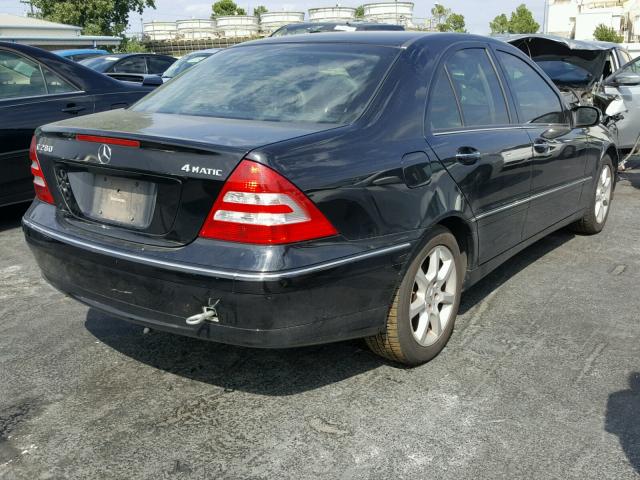 WDBRF92H97F893837 - 2007 MERCEDES-BENZ C 280 4MAT BLACK photo 4