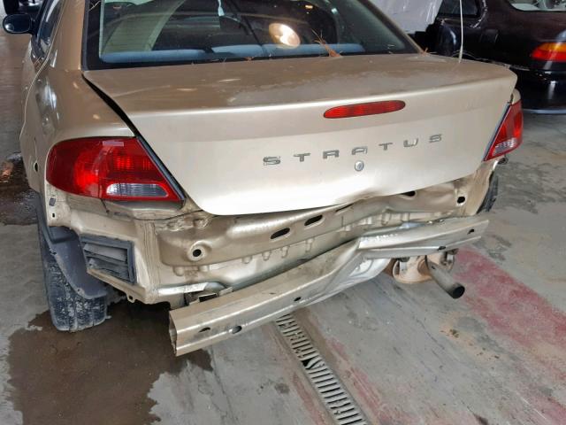 1B3EJ46X11N569914 - 2001 DODGE STRATUS SE GOLD photo 9