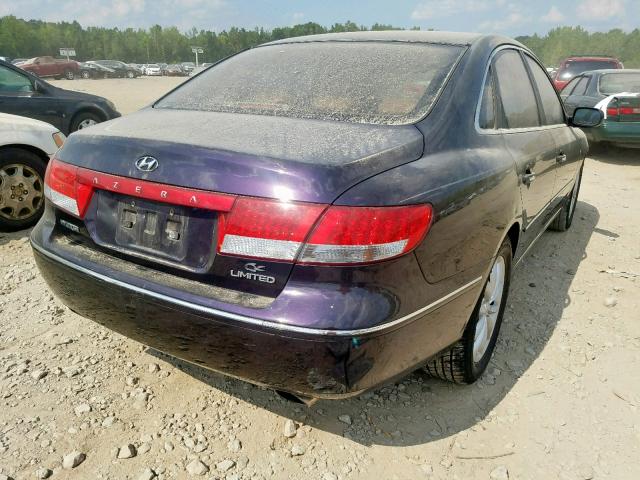 KMHFC46FX6A053906 - 2006 HYUNDAI AZERA SE MAROON photo 4