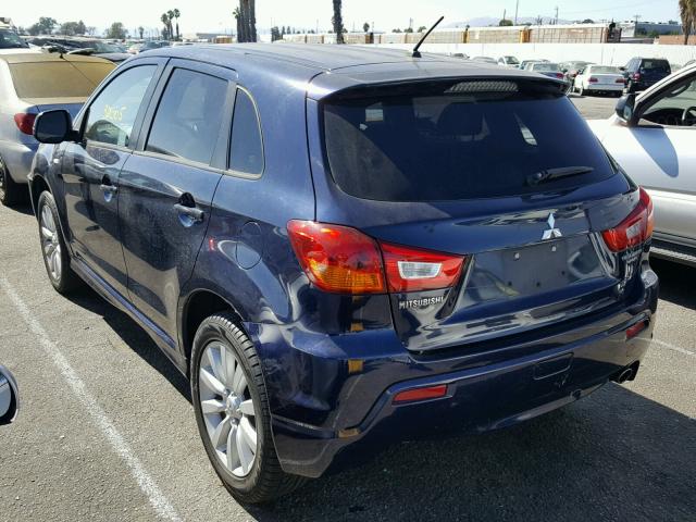 JA4AP4AU9BZ003125 - 2011 MITSUBISHI OUTLANDER BLUE photo 3