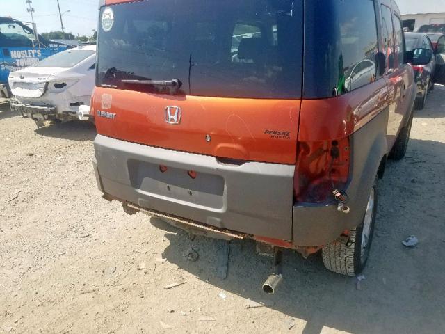 5J6YH28695L012373 - 2005 HONDA ELEMENT EX ORANGE photo 9