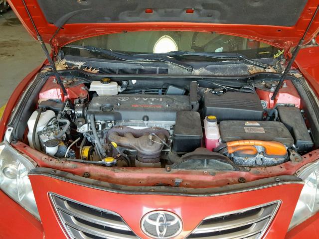 4T1BB46K69U098827 - 2009 TOYOTA CAMRY HYBR RED photo 7