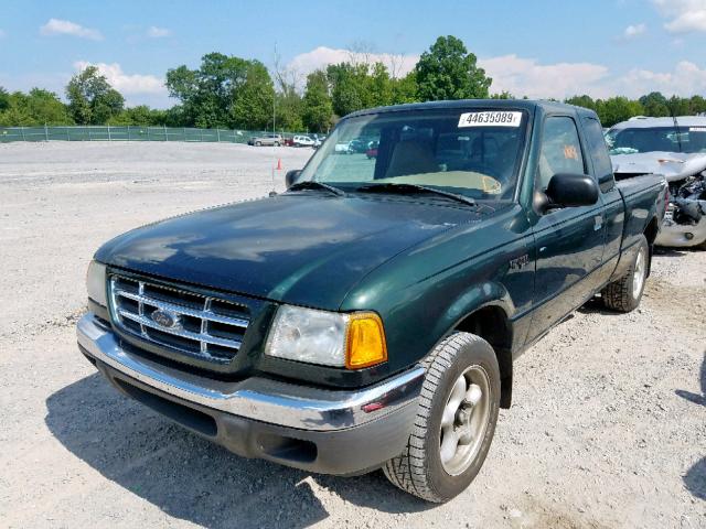 1FTYR44U52PA53526 - 2002 FORD RANGER SUP GREEN photo 2