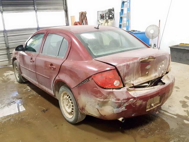 1G1AT58H797226052 - 2009 CHEVROLET COBALT LT MAROON photo 3