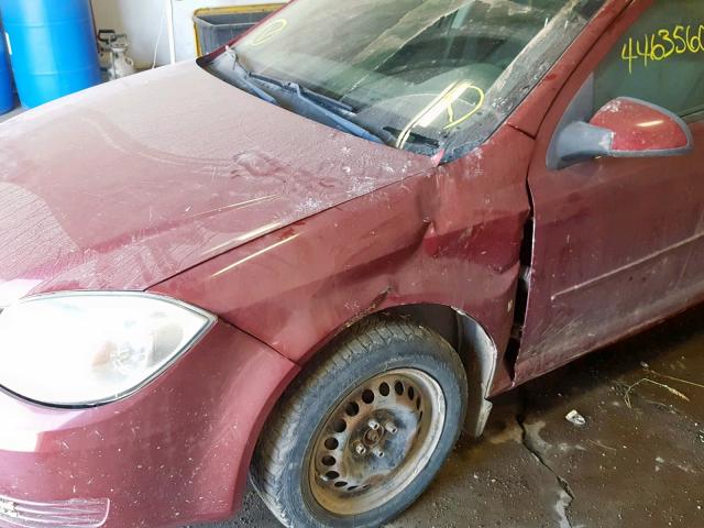 1G1AT58H797226052 - 2009 CHEVROLET COBALT LT MAROON photo 9