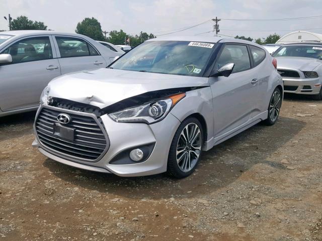 KMHTC6AE6GU264517 - 2016 HYUNDAI VELOSTER T SILVER photo 2