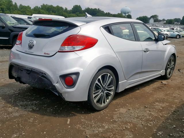 KMHTC6AE6GU264517 - 2016 HYUNDAI VELOSTER T SILVER photo 4