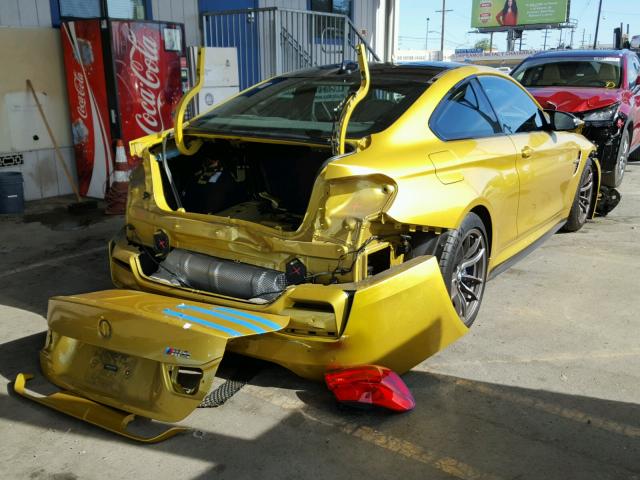 WBS3R9C54FK333516 - 2015 BMW M4 YELLOW photo 4