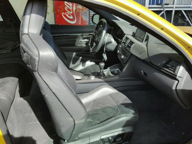 WBS3R9C54FK333516 - 2015 BMW M4 YELLOW photo 5