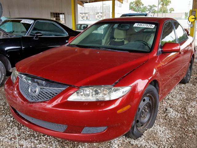 1YVHP80CX55M37354 - 2005 MAZDA 6 I RED photo 2