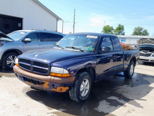 1B7GL22X5WS540548 - 1998 DODGE DAKOTA BLUE photo 2