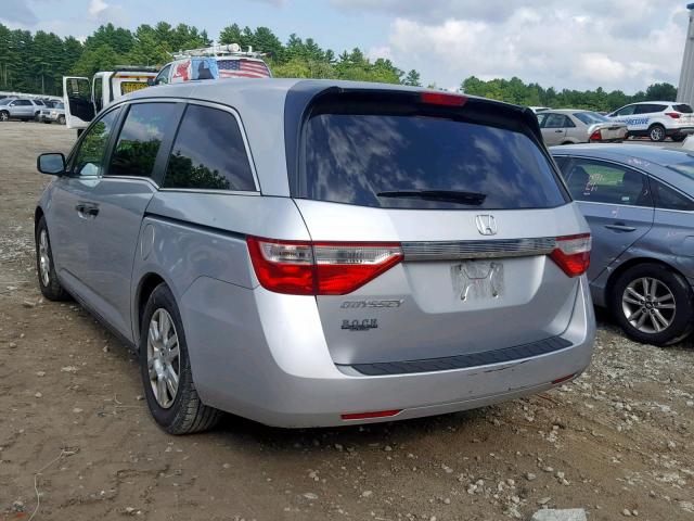 5FNRL5H21DB057493 - 2013 HONDA ODYSSEY LX SILVER photo 3