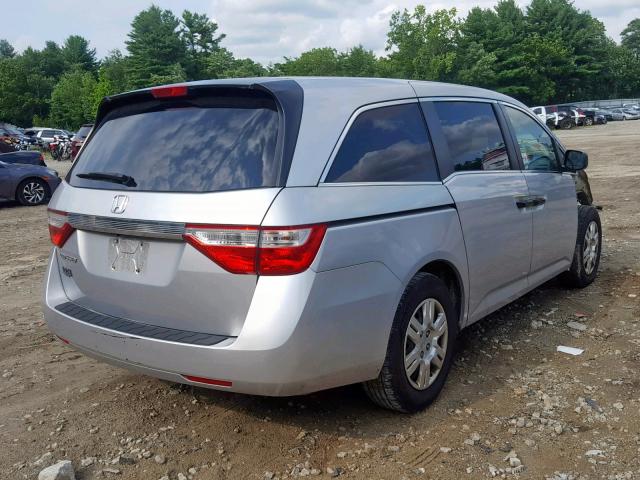 5FNRL5H21DB057493 - 2013 HONDA ODYSSEY LX SILVER photo 4