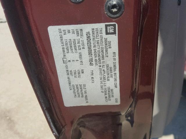 1GNDV23W08D178548 - 2008 CHEVROLET UPLANDER L 栗色 照片 10