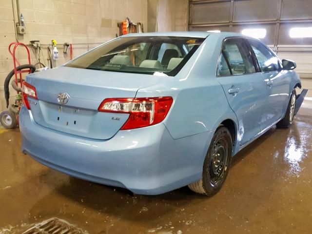 4T1BF1FK7CU541657 - 2012 TOYOTA CAMRY BASE BLUE photo 4