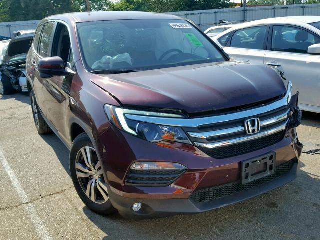 5FNYF6H72HB011066 - 2017 HONDA PILOT EXLN RED photo 1