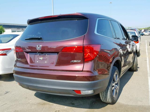 5FNYF6H72HB011066 - 2017 HONDA PILOT EXLN RED photo 4