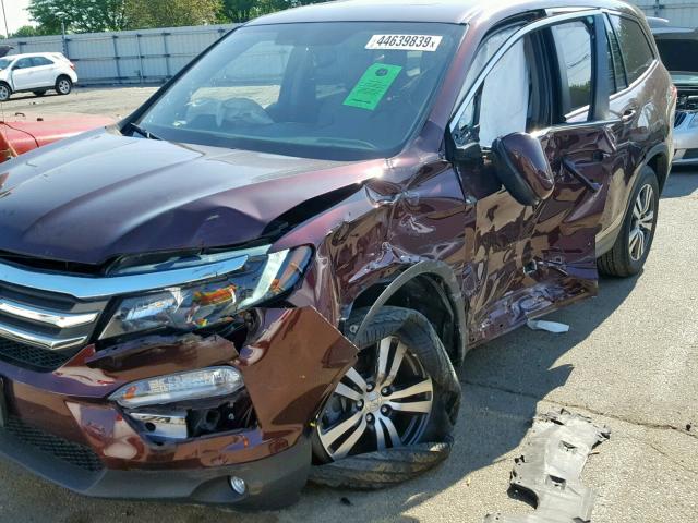 5FNYF6H72HB011066 - 2017 HONDA PILOT EXLN RED photo 9