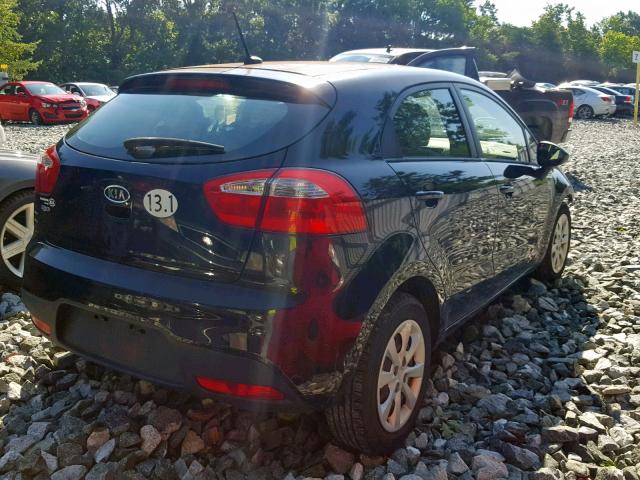 KNADM5A34C6016275 - 2012 KIA RIO LX BLACK photo 4